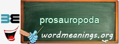 WordMeaning blackboard for prosauropoda